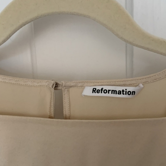 Reformation Riccardo 100% Silk Cream Top Size XS - Picture 6 of 12